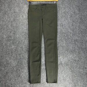 Genetic Pants Womens 25 Shane Olive Green Stretch Skinny Zip Fly Pockets